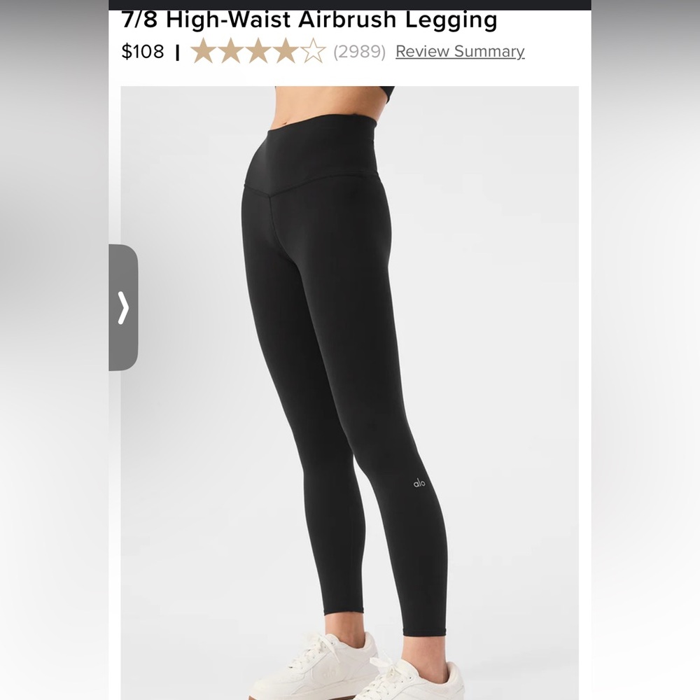 ALO yoga airbrush high waist leggings 7/8 length black size small